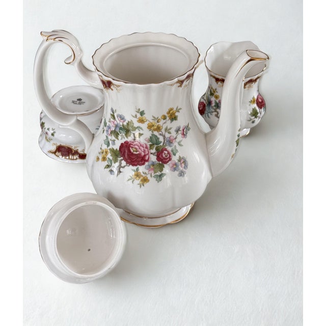 Ceramic Royal Albert Chatelaine Coffee Pot, Sugar & Creamer - Set of 3 For Sale - Image 7 of 13
