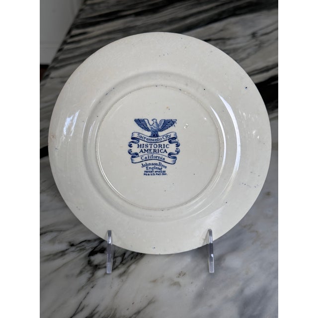Mid 20th Century Johnson Brothers Historic America Nautical Motif Sacramento City California Plate For Sale - Image 5 of 17