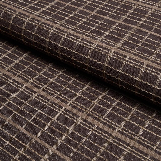 Schumacher Schumacher Merrick Performance Plaid Fabric In Brown For Sale - Image 4 of 5