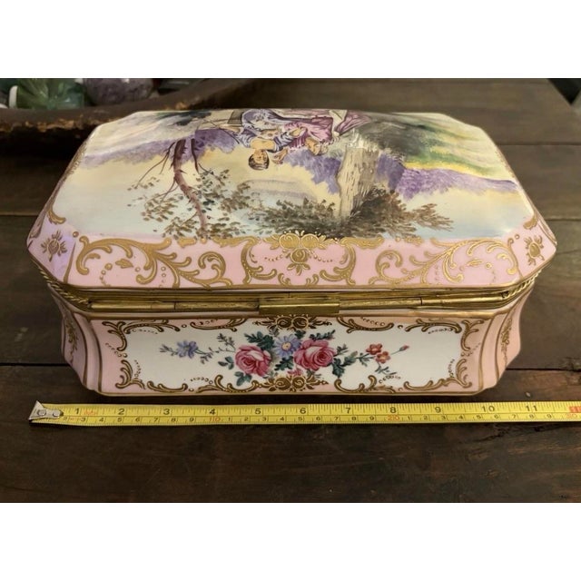 Sevres Style Porcelain Bombs Casket Box For Sale In Dallas - Image 6 of 8