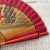 Beautiful antique wood hand fan with red linen transfer from Spain. Hand painted Spanish dancers excellent condition for...