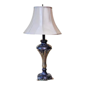 Mid 20th Century Brass and Chocolate Metal Banquet Table Lamp by Stiffel
