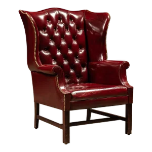 Mid 20th Century Tufted Wingback Armchair in Red