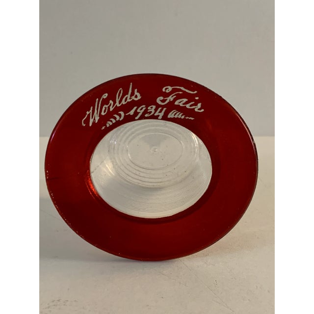 Vintage 1934 World's Fair Ruby Flash Toothpick Holder For Sale - Image 4 of 8