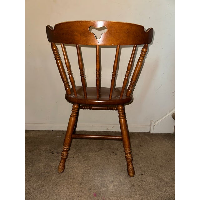1960s Mid-Century Tell City Chair Co. Solid Hard Rock Maple Windsor Spindle Back Side Chair For Sale - Image 5 of 6