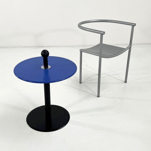 Black Postmodern Blue Side Table from Ikea, 1980s For Sale - Image 8 of 9