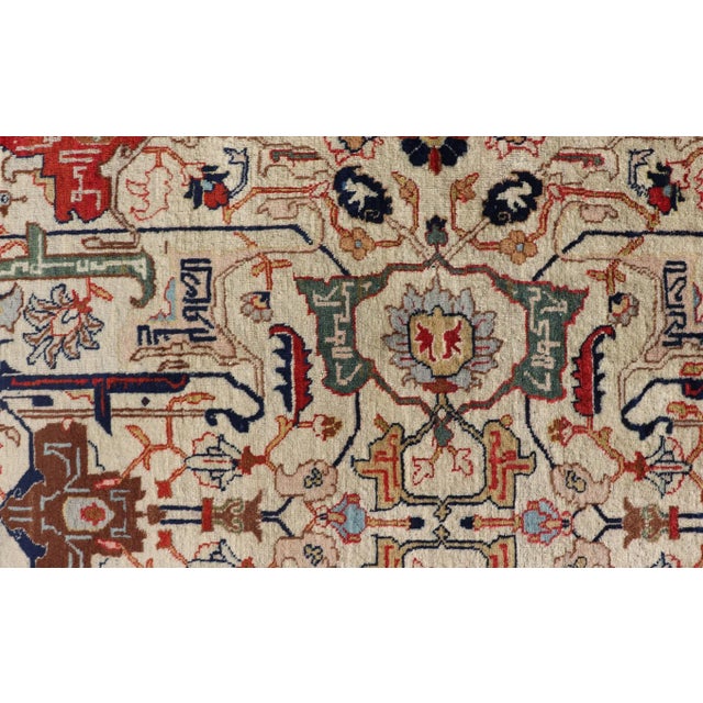 Antique Persian Tabriz Rug in Wool With All-Over Sub-Geometric Design 9'6 X 12'0 For Sale - Image 12 of 18