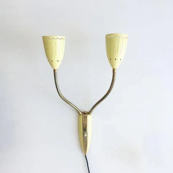 Metal Danish Wall Lamps in Yellow, 1950s, Set of 2 For Sale - Image 7 of 9