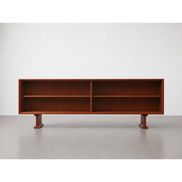 Long + Low Mid Century Modern Danish Rosewood Bookcase / Credenza, C. 1960's For Sale - Image 12 of 14