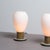 Mid-Century Modern Italian Brass and Opaline Glass Bedside Table Lamps, 1950s, Set of 2 For Sale - Image 3 of 14