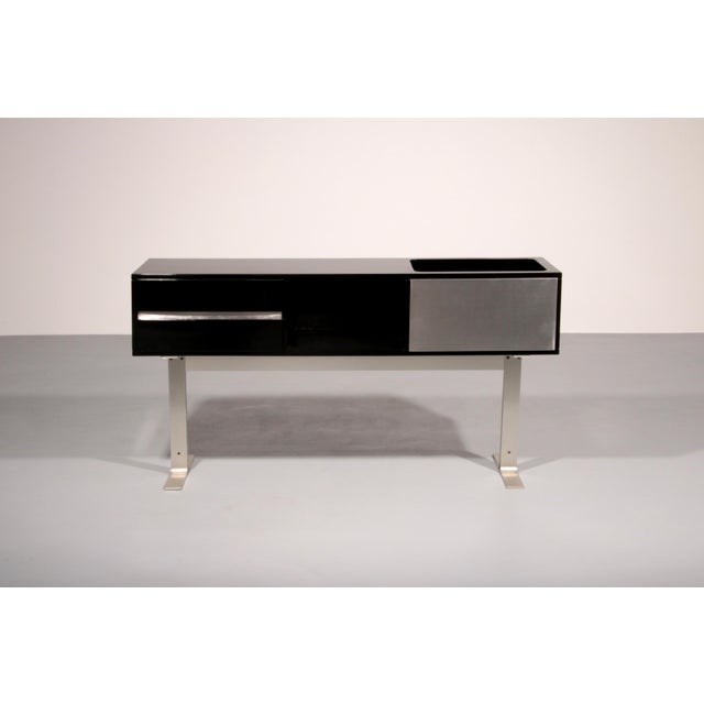 Black and Stainless Steel Bar Sideboard, Italy, 1969 For Sale - Image 12 of 12