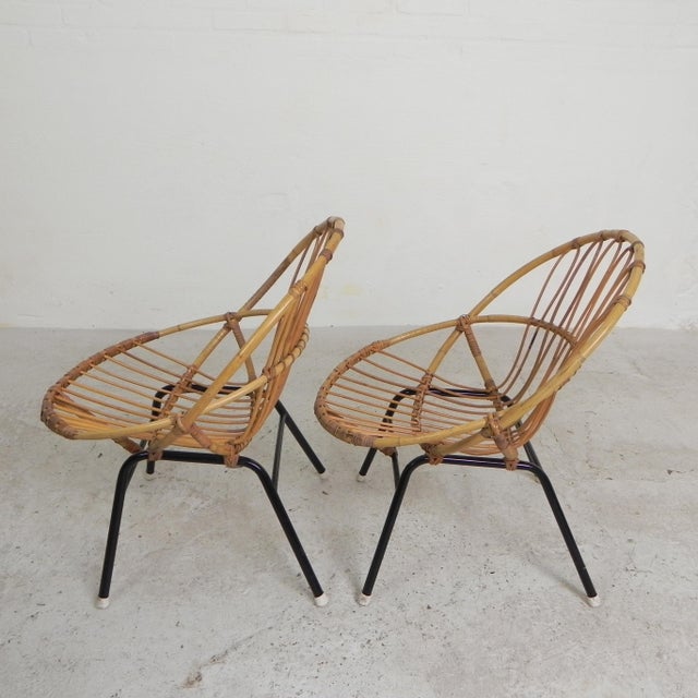 Rattan, Bamboo Childrens Chairs from Rohe Noordwold,e 1950s, Set of 2 For Sale - Image 12 of 18