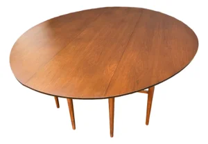 Vintage Mid Century Modern Drop Leaf Oval Walnut Dining From Heritage Henredon