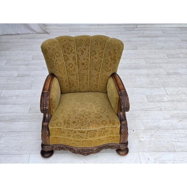 Danish Oak and Wool Armchair, 1960s For Sale - Image 13 of 18