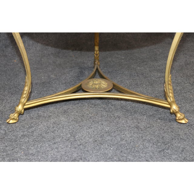 Bronze Pair 1920's Directoire Bronze Rams Head Marble Top Gueridon Tables For Sale - Image 8 of 13