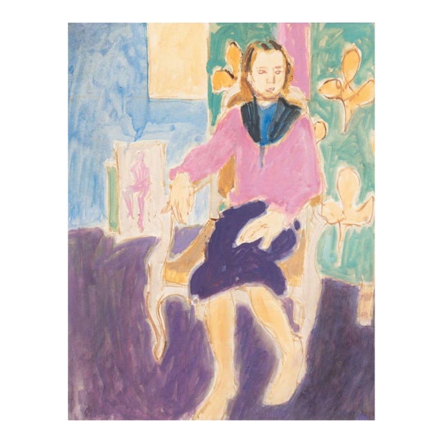 'Woman Seated' by Victor Di Gesu, Louvre, Los Angeles County Museum of Art, Académie Chaumière, California Post-Impressionist For Sale