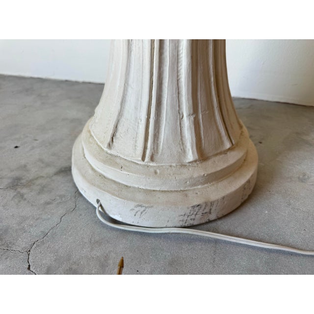 1980s Coastal Palm Beach Hollywood Regency Plaster Floor Lamp With Palm Leaf Motif For Sale - Image 10 of 11