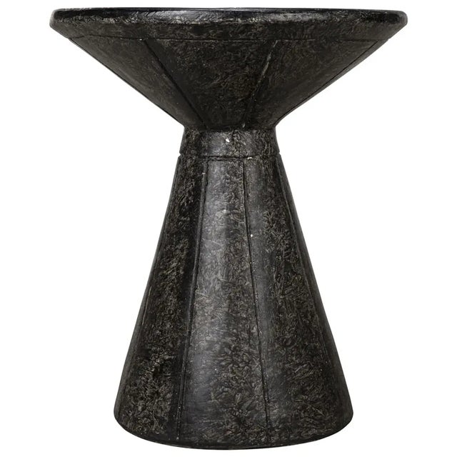 Mid-Century Modern NOIR Pedestal Side Table, Black Fiber Cement For Sale - Image 3 of 4