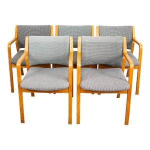 1960s Mid Century Danish Modern Dining Chairs Set 5 Skagen Armchairs Rway Oak Vintage
