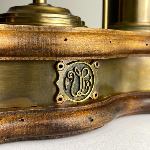 Metal Vintage Wooden and Brass Table Lamp by Qvist & co, Sweden, 1970s For Sale - Image 7 of 18