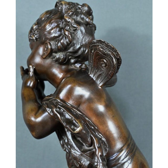 Metal Bronze Love Sending Kisses in Bronze by A. Moreau, 1890s For Sale - Image 7 of 17