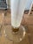 Large Vintage 80s Lucite and Gold Metal Column Table Lamp With Frosted Glass Fan Shade For Sale - Image 4 of 12