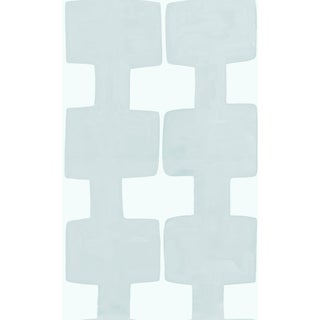 Sample - Modern Blocks Wallpaper by Paule Marrot in Light Slate Blue For Sale