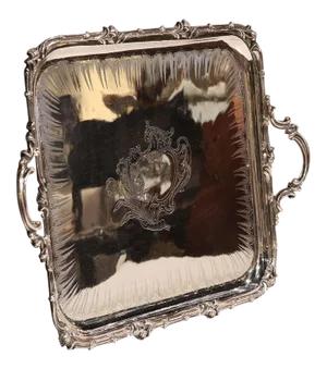 19th Century French Christofle Silver Plated Repoussé Serving Tray