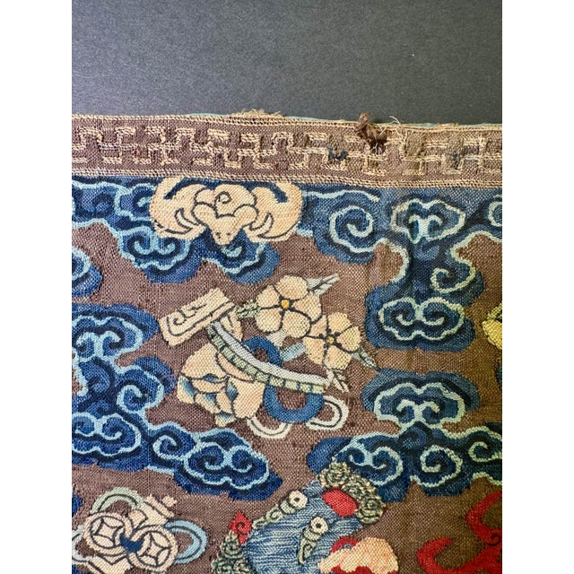 Mid 20th Century Rare Mid-19th C. Chinese Military Rank Badge — Lion, Petit Point For Sale - Image 5 of 11