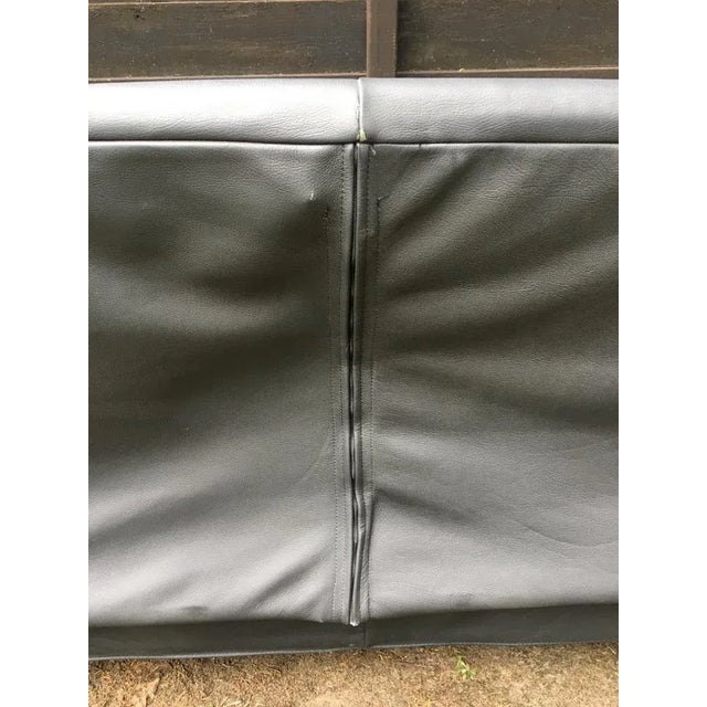 Charcoal Blue-Grey Leather Sofa from Saporiti Italia, 1980s For Sale - Image 8 of 12