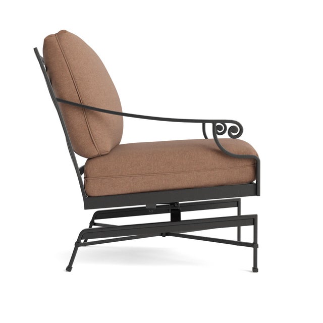 Contemporary Brown Jordan Venetian Motion Lounge Chair, Textured Pewter frame with Fusion Clay fabric For Sale - Image 3 of 11
