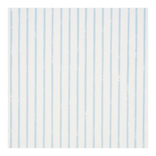 Schumacher Springs Stripe Wallcovering in Sky For Sale