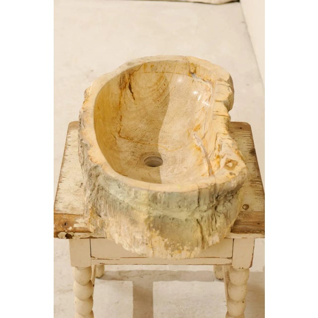 Organic Modern Petrified Wood Sink For Sale In Atlanta - Image 6 of 8