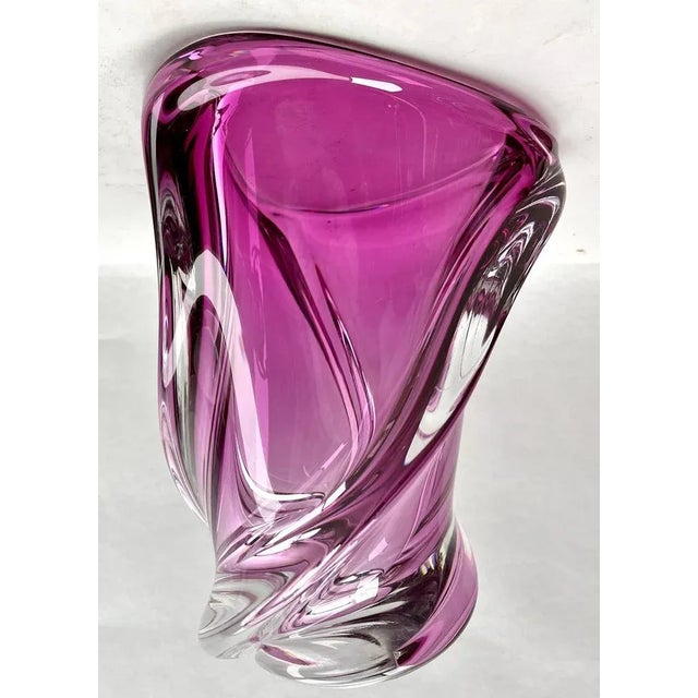 Vintage Belgian Crystal Vase by Val Saint Lambert, 1950s For Sale - Image 6 of 12