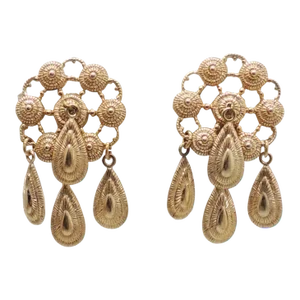Vintage Signed Napier Goldtone Drops Clip Earrings - 2 Pieces