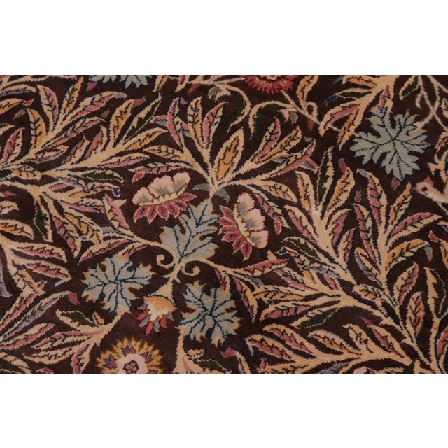 1990s Shabby Chic Botanical 1990's Pak-Persian Brown/Gray Wool Round Rug - 6'2'' X 6'3'' For Sale - Image 5 of 9