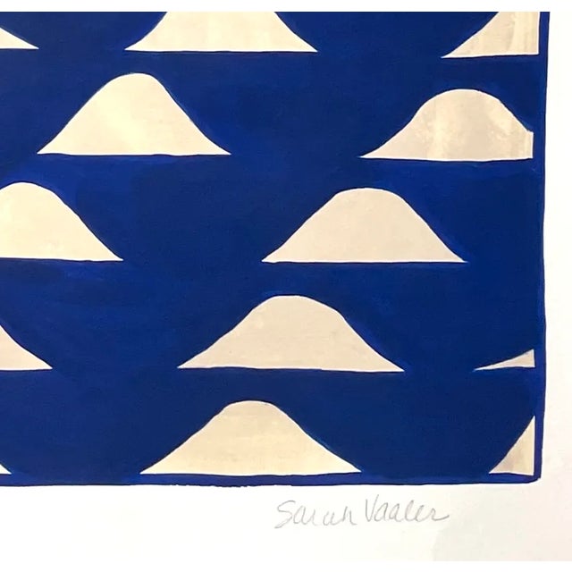 Painting With Minimalist Pattern in Navy For Sale In Phoenix - Image 6 of 6