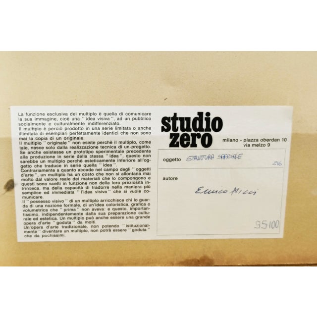 Metal Enrico Nicu, Struttura Spaziale, 1970s, Screen Printing on Steel For Sale - Image 7 of 8