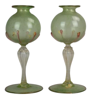 1920s Victorio Zecchin Two Venitian Vases - a Pair