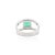 Metal Cushion Cut Emerald & Diamond Double Band Engagement Ring Size 5.5 For Sale - Image 7 of 11