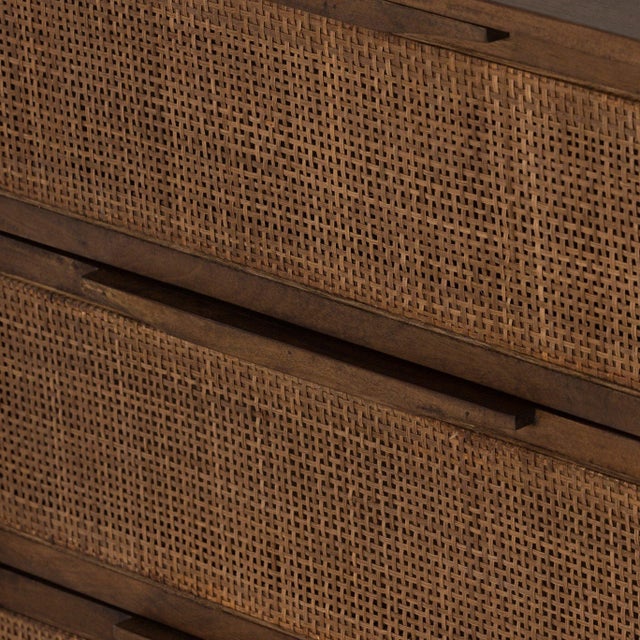 Four Hands Sydney 6 Drawer Dresser - Brown Cane For Sale - Image 4 of 12