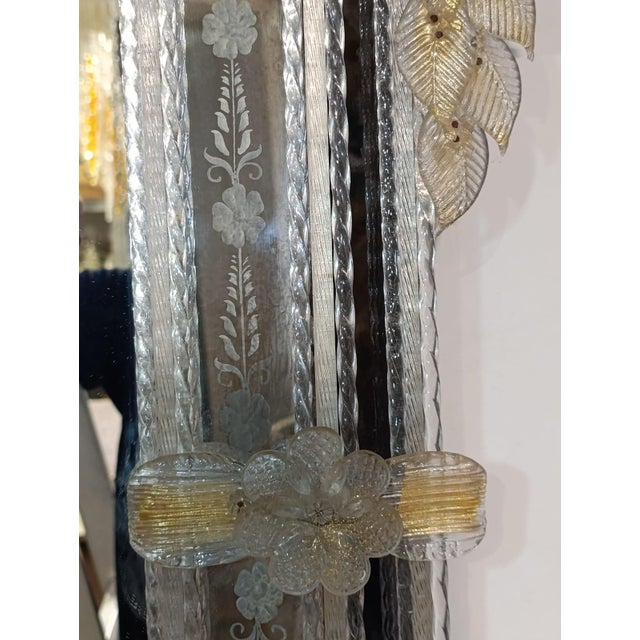 1950s Antique Murano Glass Mirror, 1950s For Sale - Image 5 of 11