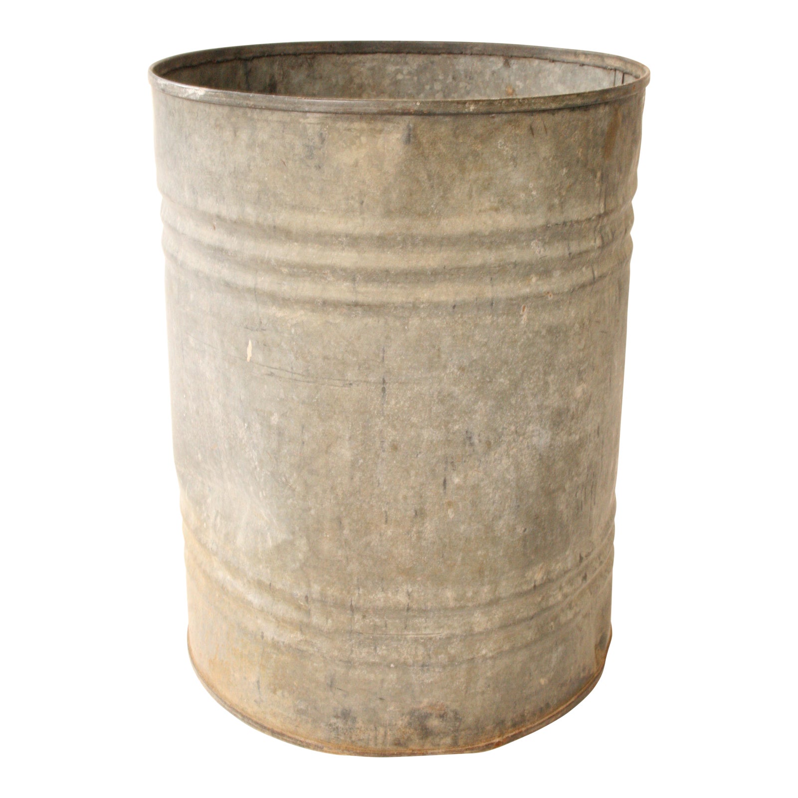 Vintage Industrial Galvanized Metal Barrel Can Chairish