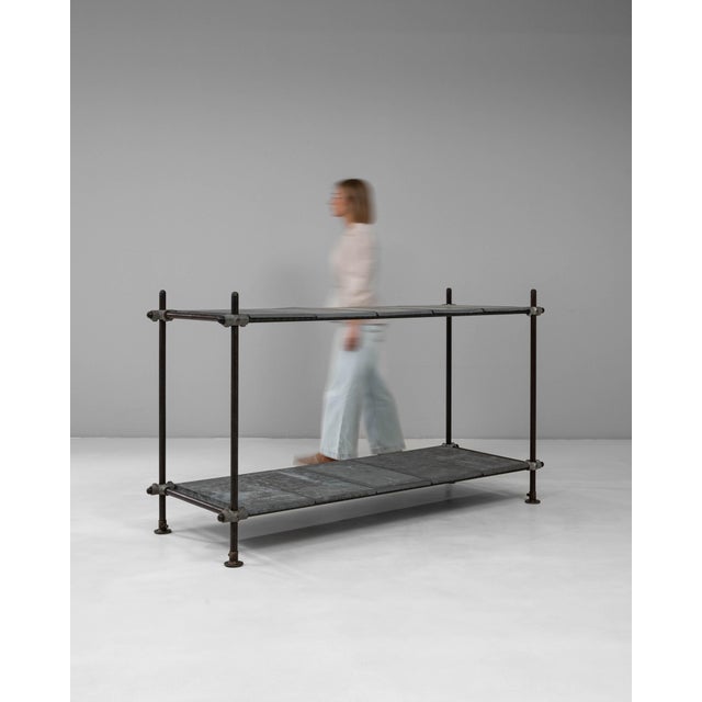 20th Century French Metal Console Table With Zinc Tops For Sale - Image 4 of 18