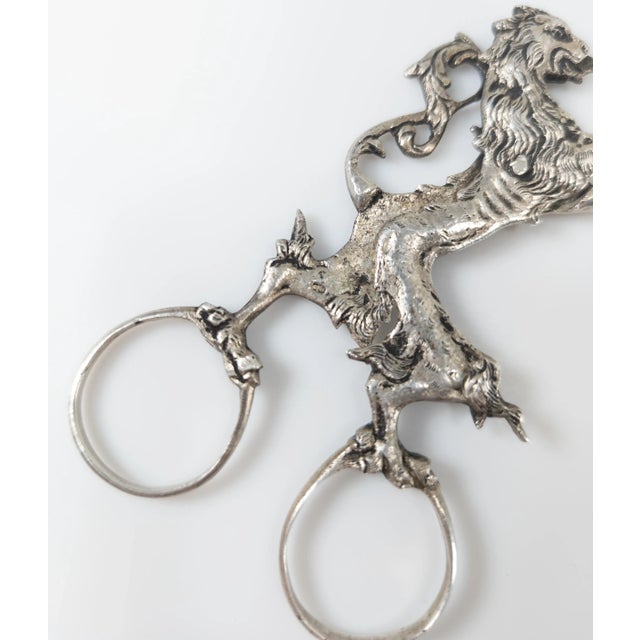 Silver 19th Century South German 800 Silver Sugar Tongs With Lion Rampant For Sale - Image 8 of 8