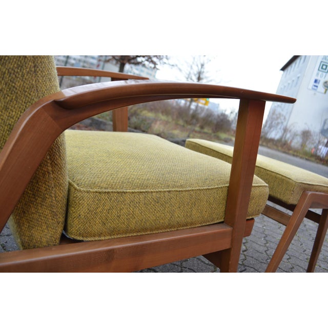 Set of Antimott Recliner Wingback Lounge Chair & Ottoman from Knoll, 1950s For Sale - Image 13 of 18