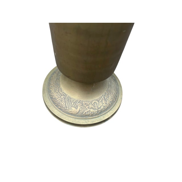 Mid 20th Century Chinese Brass Vase or Umbrella Holder For Sale - Image 14 of 16
