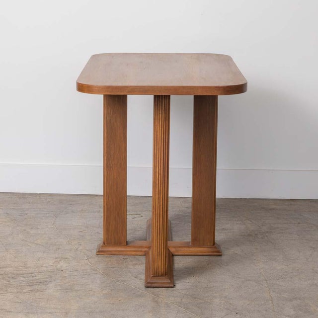 1950s 1950s French Fluted Wood Side Table For Sale - Image 5 of 11