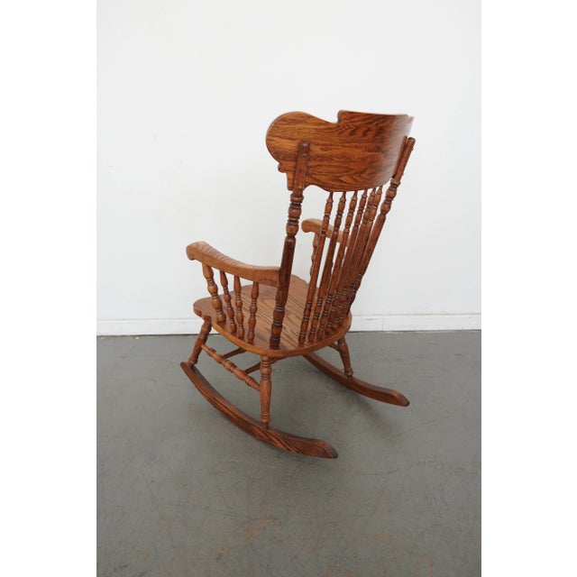 Vintage Carved Oak Rocking Chair For Sale - Image 12 of 14
