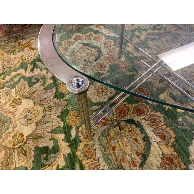20th Century Glass and Chrome Kidney Shaped Table For Sale In New York - Image 6 of 13
